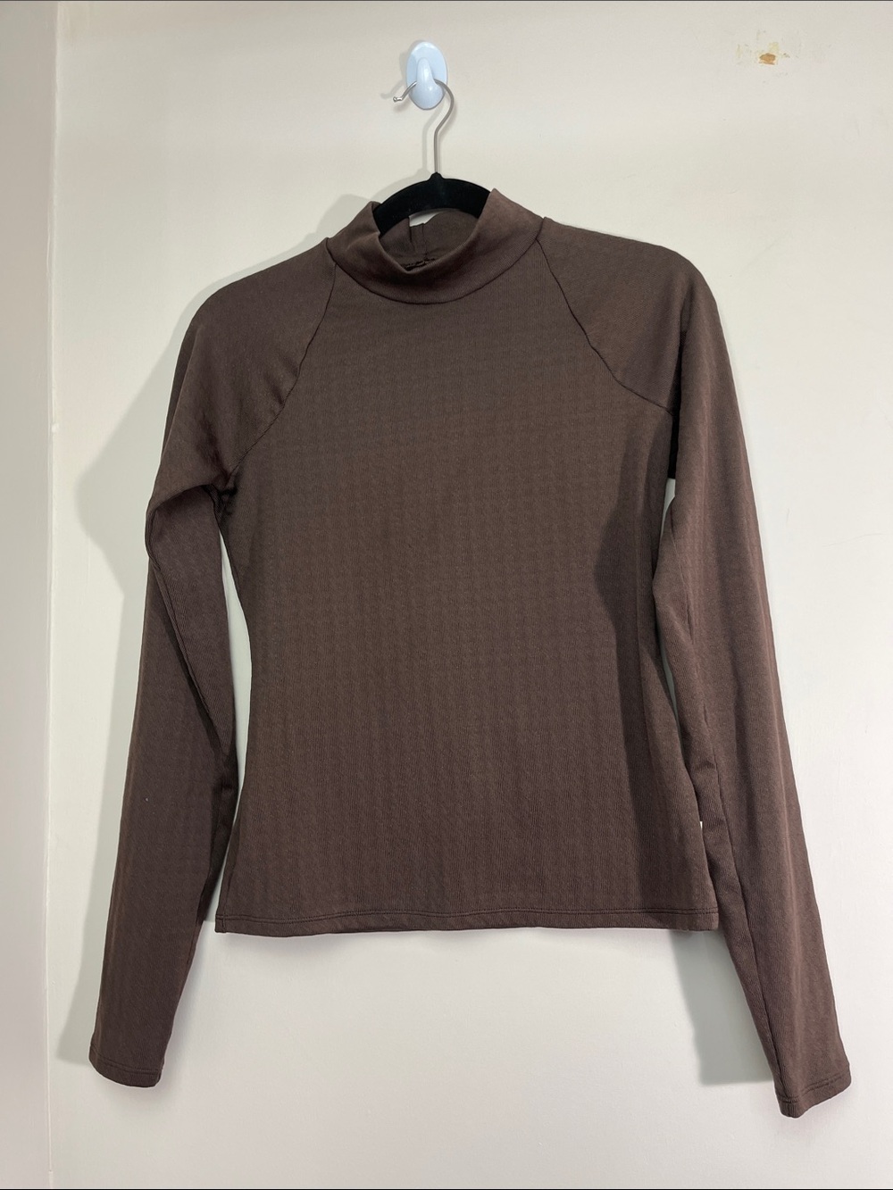 Vuori Brown Long-Sleeve Mock Neck Top houndstooth